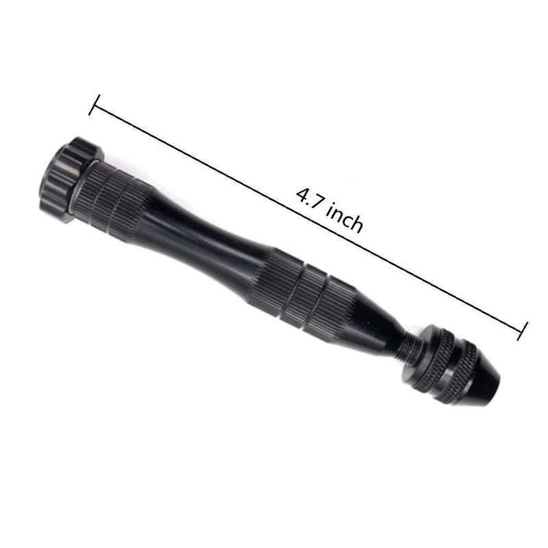 [Australia - AusPower] - KINGFOREST Pin Vise Hand Drill for Resin Casting Molds, Steel Hand Drill with 20 PCS Drill Bits (0.8-3 mm), for Wood, Manual Work DIY, Jewelry, Assembling, Model Making?Black? black 