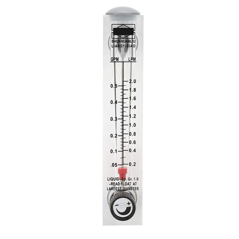 [Australia - AusPower] - 0.1-0.5GPM Water Liquid Flow Meter Tool Flowmeter Water Liquid Inline Flowmeter Rotameter Adjustable Knob Panel Type, Female Thread 1/4" BSPT 
