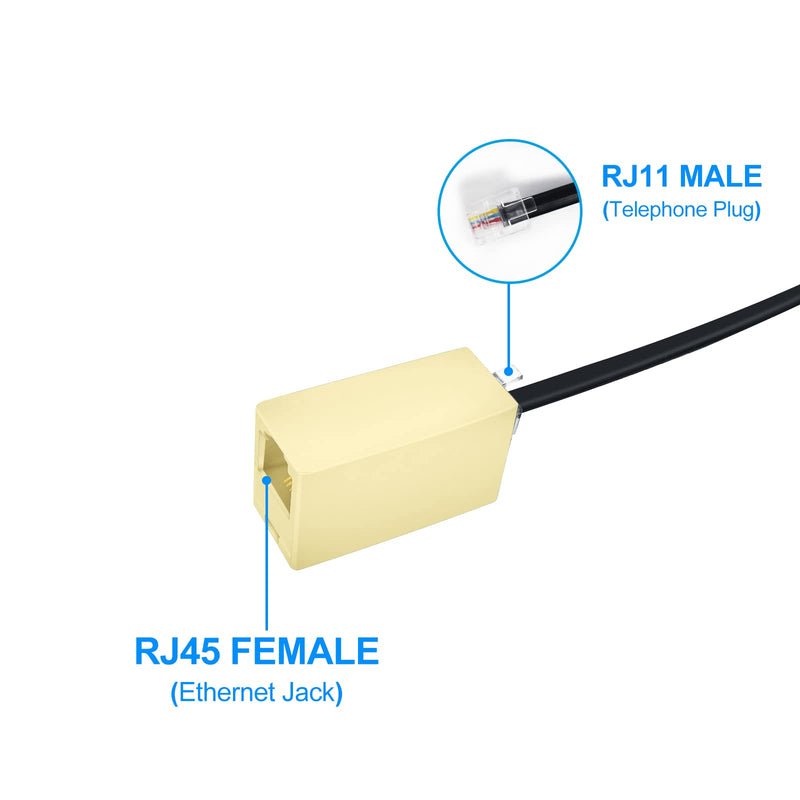 [Australia - AusPower] - 3 Pack Phone Line Connector Coupler, RJ11 6P4C Modular Female to Female Straight Telephone Extension Cord Coupler Adapter Jack - White 