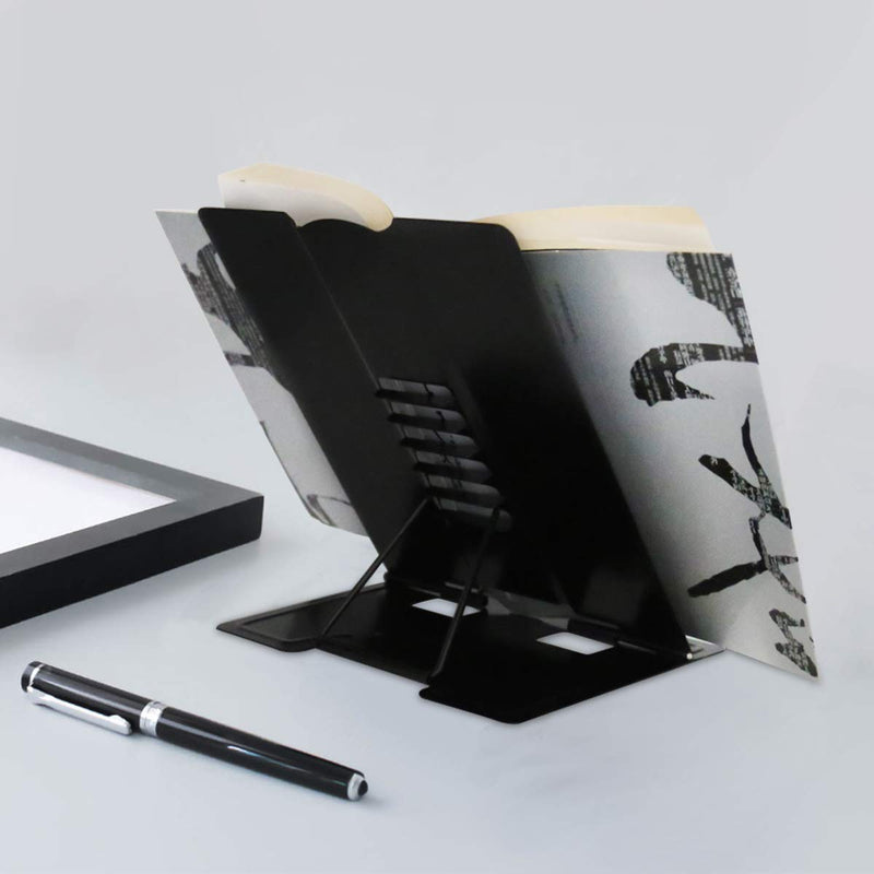 [Australia - AusPower] - Citmage Desk Book Stand Document Holder Heavy Duty Metal Reading Stand with Book Magazine Menu iPad Music Score Speech Draft with 5 Adjustable Positions(Black) Black 