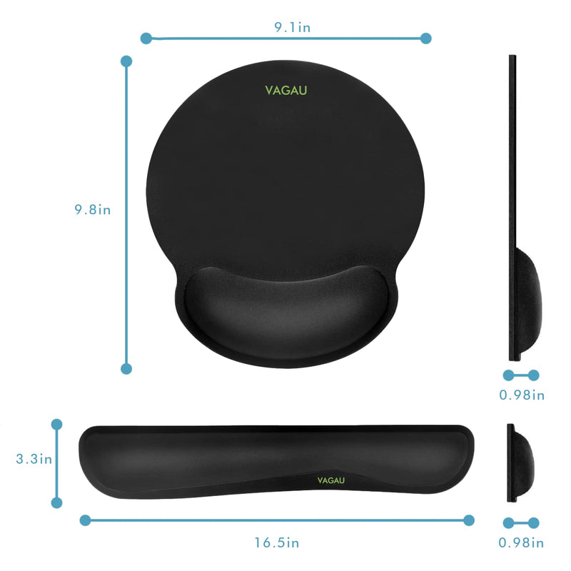 [Australia - AusPower] - Comfy Mee Premium Memory Foam Keyboard and Mouse Wrist Rest Pads Set- for Comfortable Typing &Wrist Pain Relief (Pack of 2) Standard 