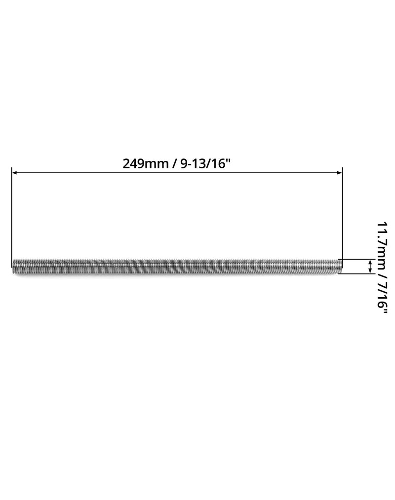 [Australia - AusPower] - QWORK M12 x 250mm Fully Threaded Rod, 2 Pack, 304 Stainless Steel Right Hand Threads for Anchor Bolts,Clamps,Hangers 