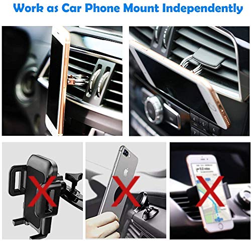 [Australia - AusPower] - Emoly Phone Ring Holder Finger Kickstand - Upgraded 2 in 1 Universal 360° Rotation Metal Ring Grip for Magnetic Car Mount Compatible with All Smartphone- Silver 