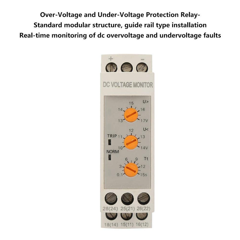 [Australia - AusPower] - YWBL-WH Voltage Monitoring Relay Over-Voltage and Under-Voltage Protection Relay 35MM Guide Rail 13-17V 10-14V(DC12V) DC12V 