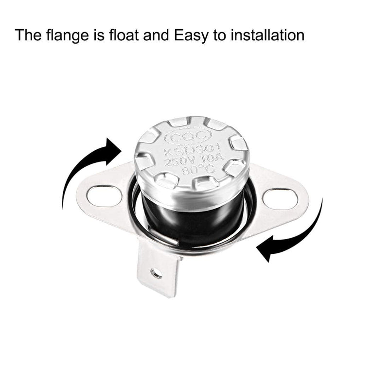[Australia - AusPower] - uxcell KSD301 Thermostat 80°C/176°F Normally Open N.O Adjust Snap Disc Temperature Switch for Microwave,Oven,Coffee Maker 5pcs 