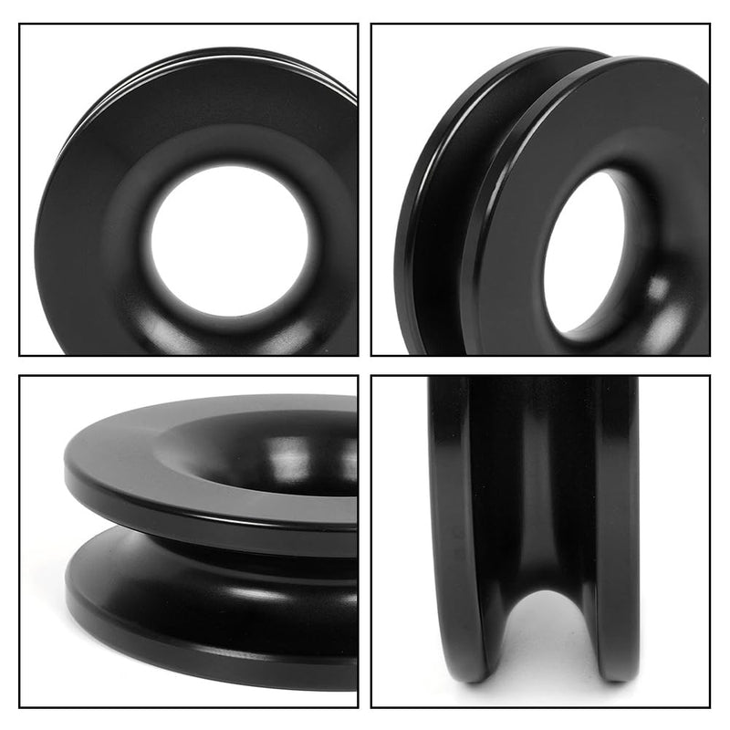 [Australia - AusPower] - BARTOO Winch Snatch Recovery Ring Aluminum 41000lb Snatch Block Ring Snatch-Ring Snatch Pulley for Soft Shackle ATV UTVï¼ˆBlackï¼‰ Black 
