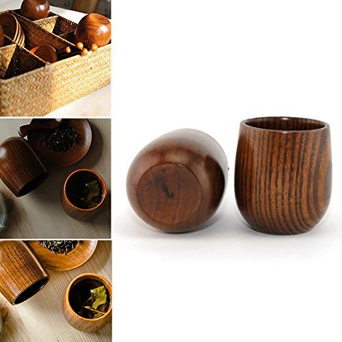 [Australia - AusPower] - Wooden Tea Cups Top Grade Natural Solid Wood Tea Cup 4 Pack,Wooden Teacups Coffee Mug Wine Mug for drinking Tea Coffee Wine Beer Hot Drinks,100-200 ML 