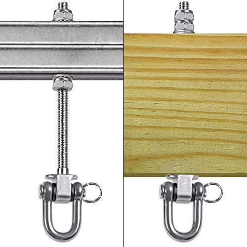 [Australia - AusPower] - SELEWARE Set of 2 Heavy Duty Swing Hanger 1800LB Capacity, M10 x 8.8" Swing Bolts, Stainless Steel Swing Hooks for Wood and Steel Beam Yoga Hammock Chair Punching Bag Porch Swing Sets Seat 
