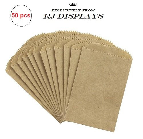 [Australia - AusPower] - RJ Displays-Brown Kraft Flat Merchandise & Packaging Bags- Pack of 50 Bags Size-12" x 15" Inches 