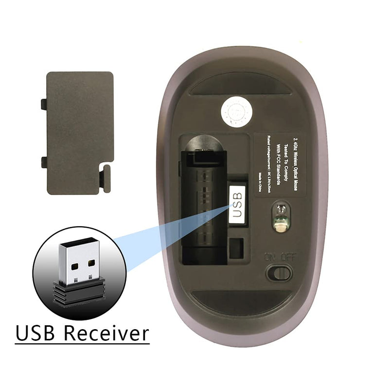 [Australia - AusPower] - Wireless Mouse for Laptop, ACOZYKITTEN 2.4G Noiseless Portable Mouse with USB Receiver, Ergonomics Cordless Computer Optical Silent Mice for Windows PC, Tablet, Laptop, Mac - Black B1-Black 