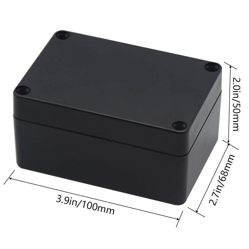 [Australia - AusPower] - Zulkit Project Box ABS Plastic IP65 Waterproof Dustproof Electrical Junction Box Enclosure Black 3.94 x 2.68 x 1.97 inch (100X68X50mm) (Pack of 2) 3.94" x 2.68" x 1.97"(Pack of 2) 