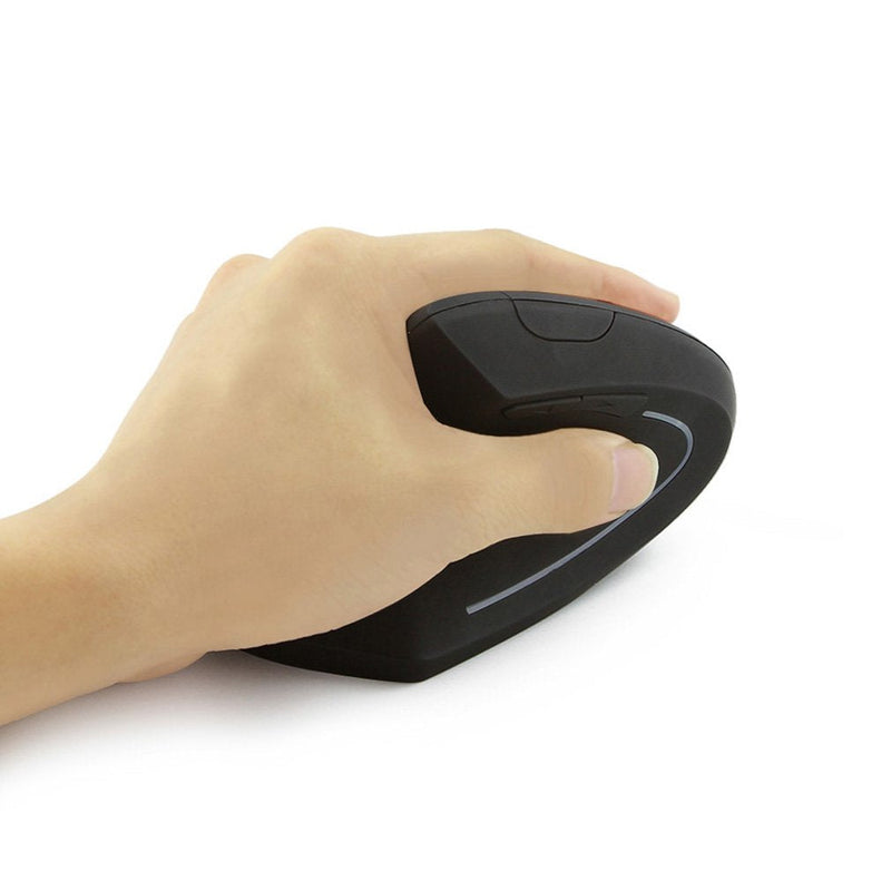 [Australia - AusPower] - Left-Handed Mouse,2.4G Wireless Vertical Ergonomic Optical Mouse Portable Office Gaming Cordless Mice with USB Receiver for PC Laptop Computer Desktop,800/1200/1600DPI 6 Buttons,Breathing LED Light Black 1 