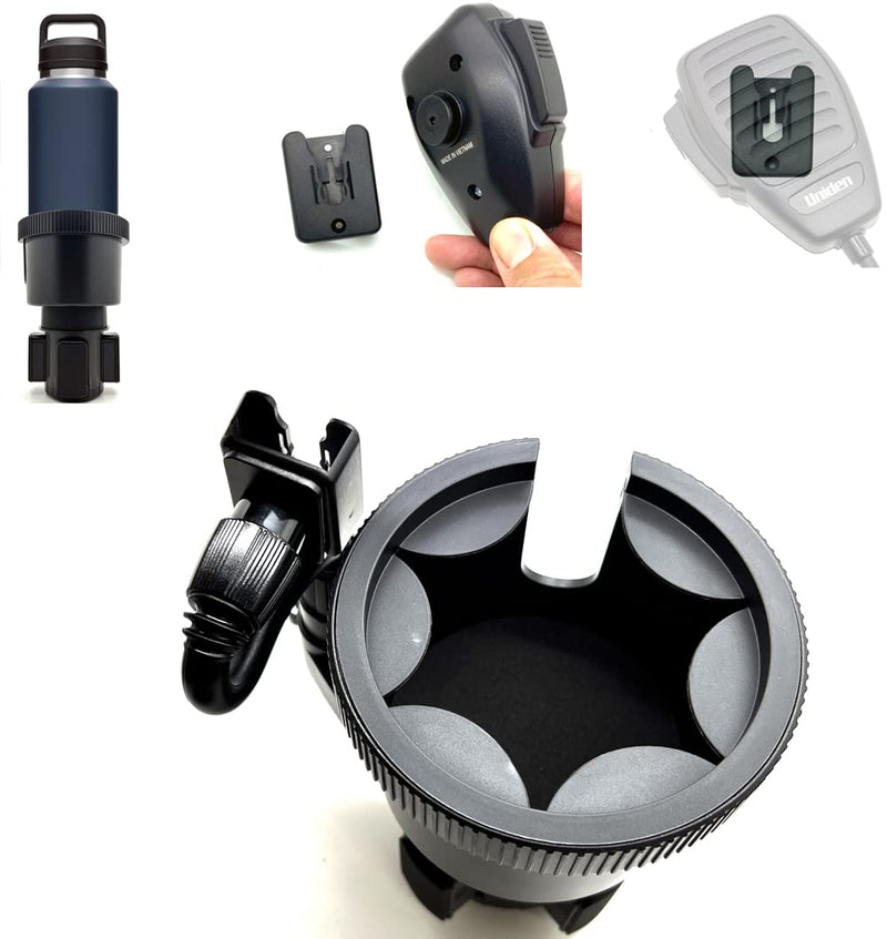 [Australia - AusPower] - LycoGear Adjustable Car Drink Cup Holder Organizer Expander Mount w/Universal Ham CB Radio Microphone Mic Hanger Holder for ThermoFlask Coleman Yeti Hydro Flasks Nalgenes Camelbak Insulated Tumbler 