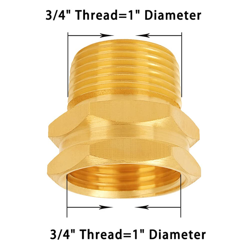 [Australia - AusPower] - Joywayus 3/4" Female GHT Thread x 3/4" Male NPT Thread Brass Pipe Fittings Adapter 3/4" GHT Female x 3/4" NPT Male 