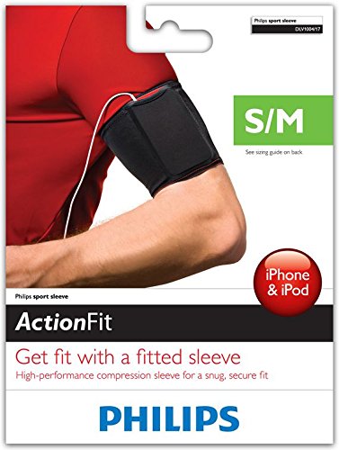 [Australia - AusPower] - Philips DLV1004/17 Action Fit Sport Sleeve for MP3 & Mobile Phone, Black (S/M) S/M Standard Packaging 