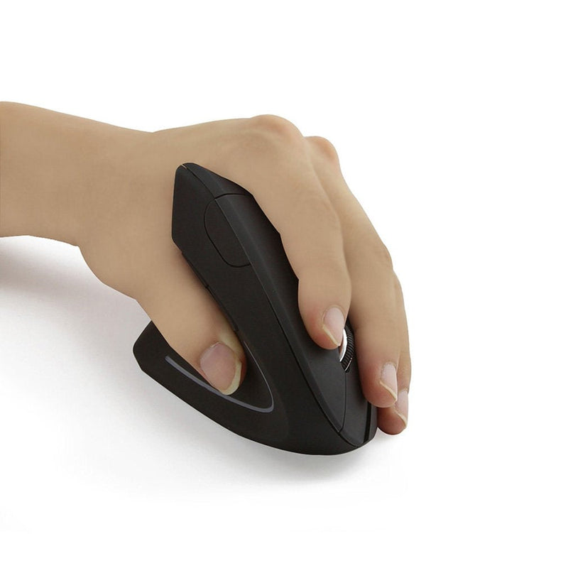 [Australia - AusPower] - Left-Handed Mouse,2.4G Wireless Vertical Ergonomic Optical Mouse Portable Office Gaming Cordless Mice with USB Receiver for PC Laptop Computer Desktop,800/1200/1600DPI 6 Buttons,Breathing LED Light Black 1 