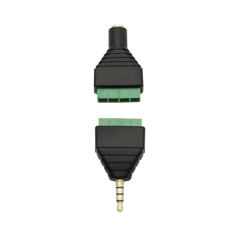 [Australia - AusPower] - Didamx 10Pcs 3.5mm Stereo TRRS Audio Video Male / Female to 4 Screw Terminal Balun Converter Adapter Connectors 