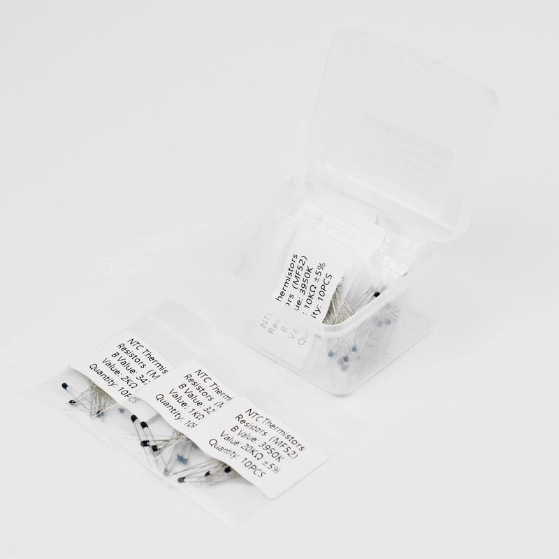 [Australia - AusPower] - KOKISO NTC Thermistors Resistors MF52 3950K 10 Values 100 PCS Inrush Current Limiter Temperature Sensor Assorted Kit Assortment(1KΩ, 2KΩ, 3KΩ, 4.7KΩ, 5KΩ, 10KΩ, 20KΩ, 47KΩ, 50KΩ,100KΩ) 