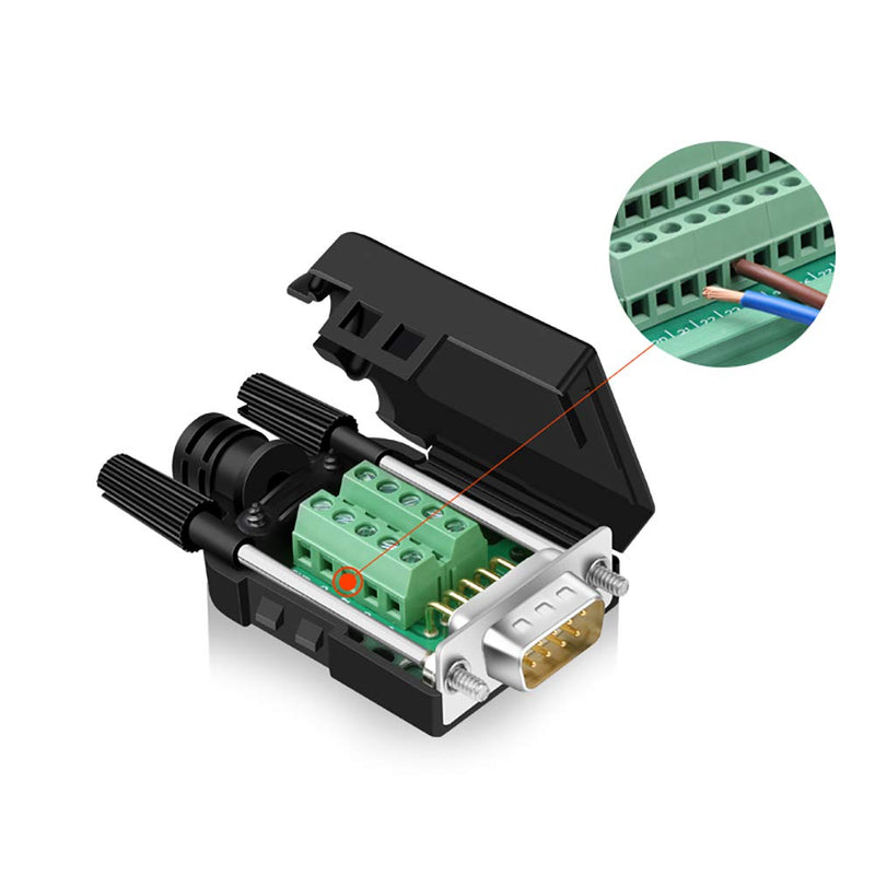 [Australia - AusPower] - COMOPEZ 2Pcs DB9 Breakout Connector Solderless RS232 D-SUB Serial to 9-pin Port Terminal Female Adapter Connector Breakout Board Module with Case 