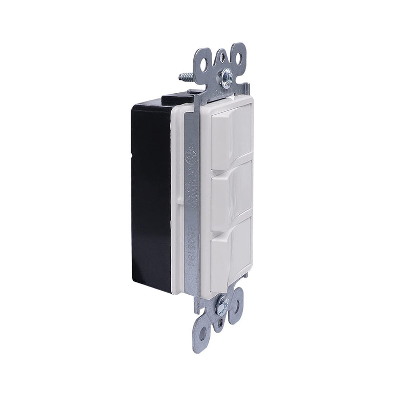 [Australia - AusPower] - weideer 15A 120/277V Triple Rocker Switch Single-Pole AC 3 Individual Combination Decorator Switches with Pre-soldered Wire Commercial Grade Grounding K-038 