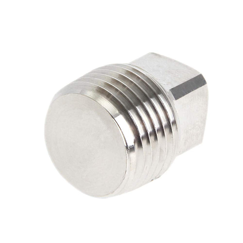 [Australia - AusPower] - Joywayus 3/4" NPT Male Pipe Plug Outer Square Head Thread Soild Stainless Steel Rods by CNC for Strength Socket Pipe Fitting(Pack of 2) Silver 3/4 NPT(Pack of 2) 