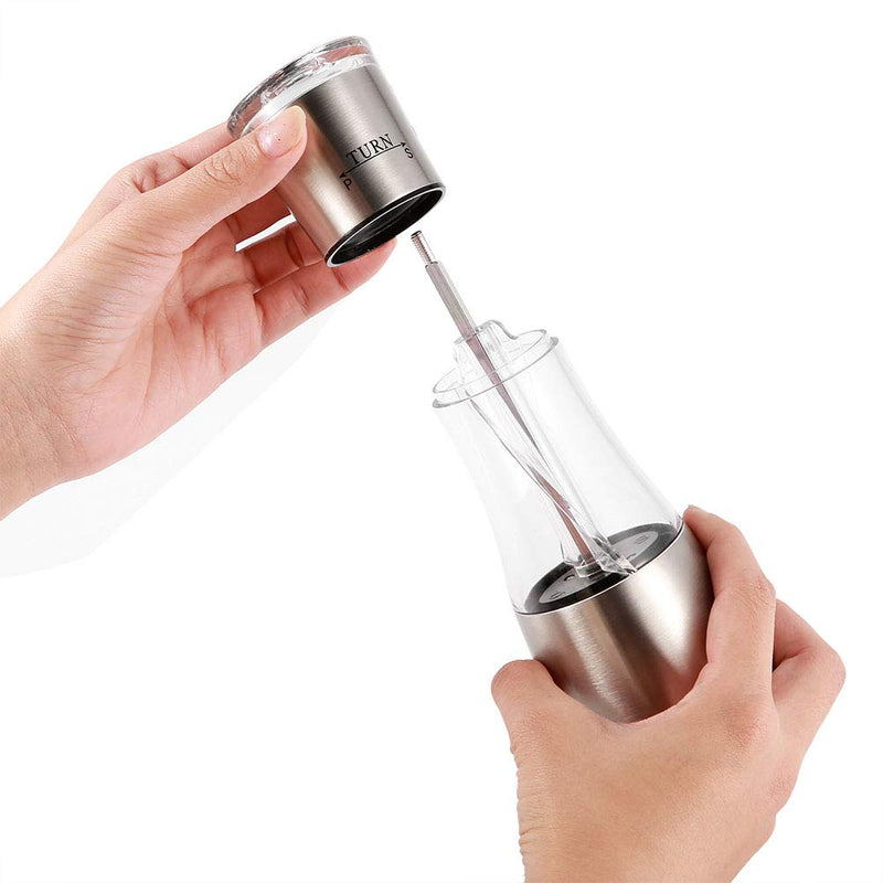 [Australia - AusPower] - Salt & Pepper Grinder Set, 2 in 1 Stainless Steel Manual Dual Salt & Pepper Shakers Spices Mill Kitchen Cooking Tools 