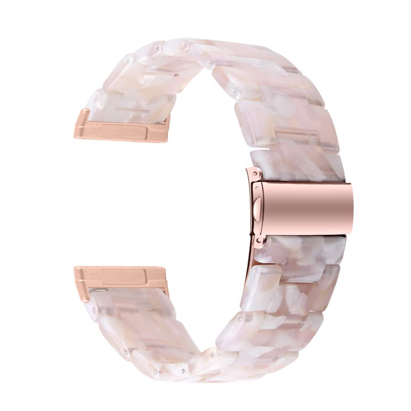 [Australia - AusPower] - Resin Watch Band Compatible with Fitbit Versa 3/Fitbit Sense, Lightweight Adjustable Fashion Bracelet Wristband Replacement for Women Men with Stainless Metal Buckle（Pink Flower） Pink Flower 