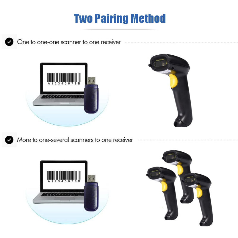 [Australia - AusPower] - REALINN 1D Cordless Barcode Scanner Cordless and Wired 2 in 1 Laser Automatic Portable Reader Handheld Rechargeable Bar Code Scanning for Library, Supermarket, Warehouse 