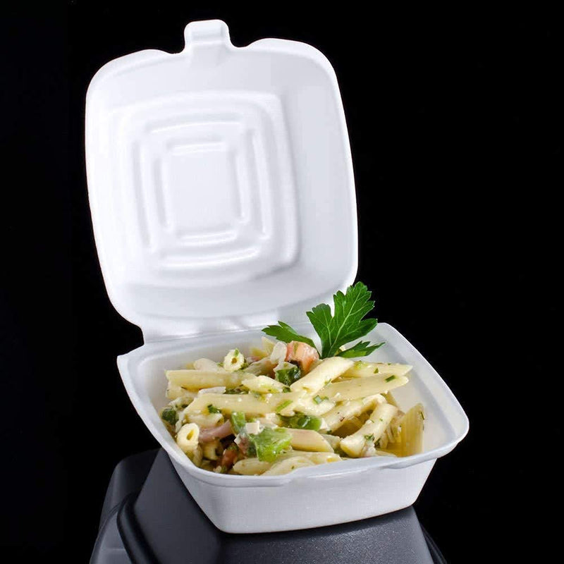[Australia - AusPower] - Mr Miracle 6 Inch Foam Clamshell Container for Takeout / Carryout. Pack of 50. Model MM-60HT1-50PK/A 