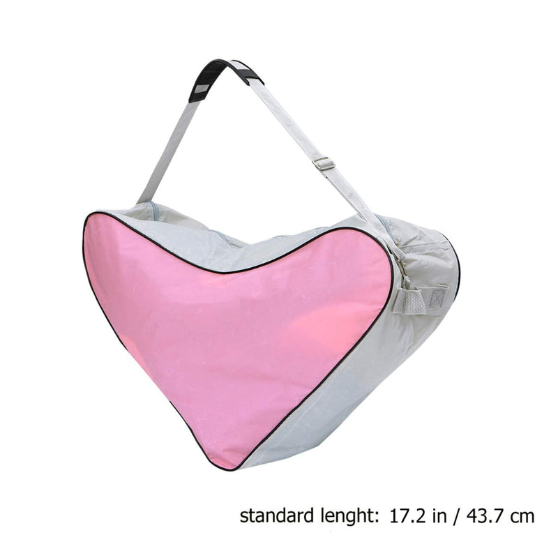 [Australia - AusPower] - LIOOBO Unisex Ice Skate Bag Mesh Cloth Tote Bag Skating Triangle Shoulder Bag for Roller Skates Inline Skates Pink 