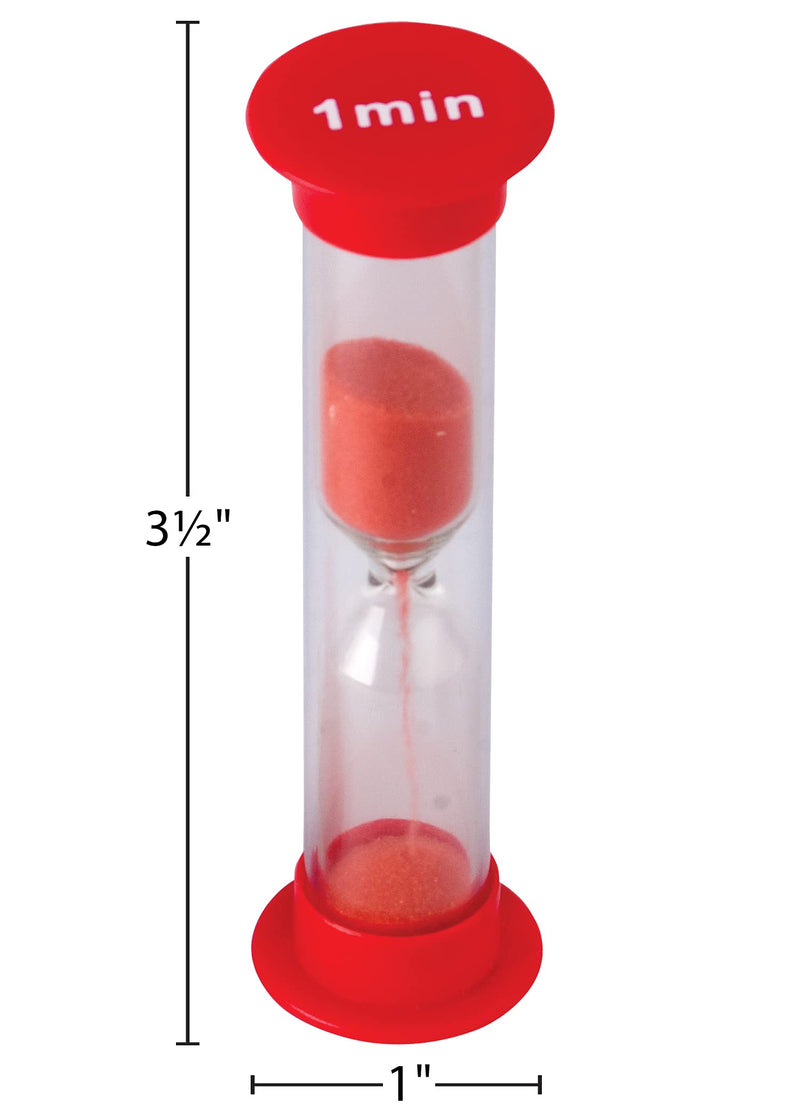 [Australia - AusPower] - Teacher Created Resources 1 Minute Sand Timer - Small (20646), Red, Pack of 4 
