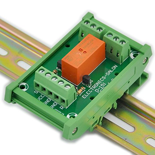 [Australia - AusPower] - ELECTRONICS-SALON Bistable DPDT 8 Amp Relay Module, DC24V Coil, with DIN Rail Carrier Housing 