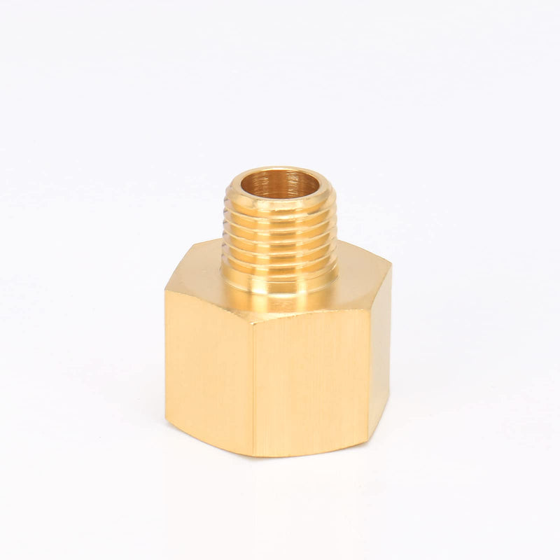 [Australia - AusPower] - BathAce Brass Pipe Fitting, Heavy Duty Metal Thread Solid Brass Reducer Adapter Pipe Reducing Connector, 2 Pack (1/4 Male Pipe x 1/2 Female Pipe) 1/4 Male Pipe x 1/2 Female Pipe 