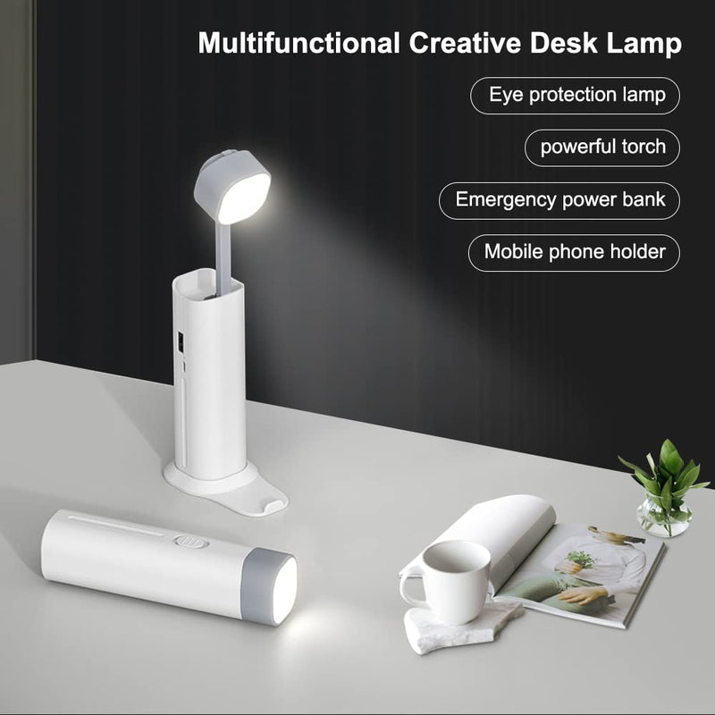 [Australia - AusPower] - Desk Lamps with USB Charging Port for Home Office,Kids,Living Room, Phone Holder, Flexible Desktop Study Lamp, 3 Color Modes Stepless Dimming,  Study Table Lamp for Bedroom Reading 