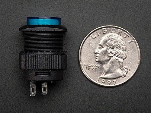 [Australia - AusPower] - Adafruit 16mm Illuminated Pushbutton - Blue Momentary [ADA1477] 