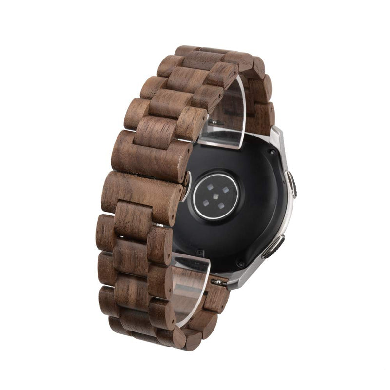 [Australia - AusPower] - Kinobo Band 22mm Compatible with Samsung Galaxy Watch 3 45mm / Gear S3 Frontier Smartwatch 46mm Lightweight Wood Watchband Quick Release Strap Replacement Bracelet Wristband (Walnut -22mm) Walnut --22mm 