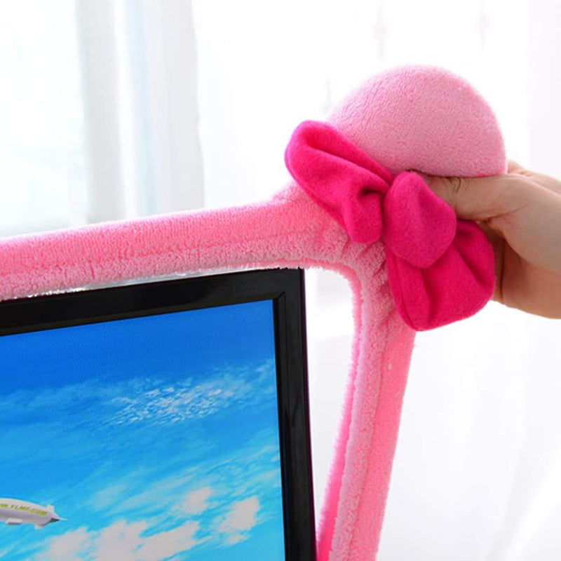 [Australia - AusPower] - Monfurise 20"-29" Lovely Cute Dustproof Computer Monitor Cover with Cat Ear Laptop TV LCD Screen Monitor Decoration Dust Cover Protector, Pink big Pink 
