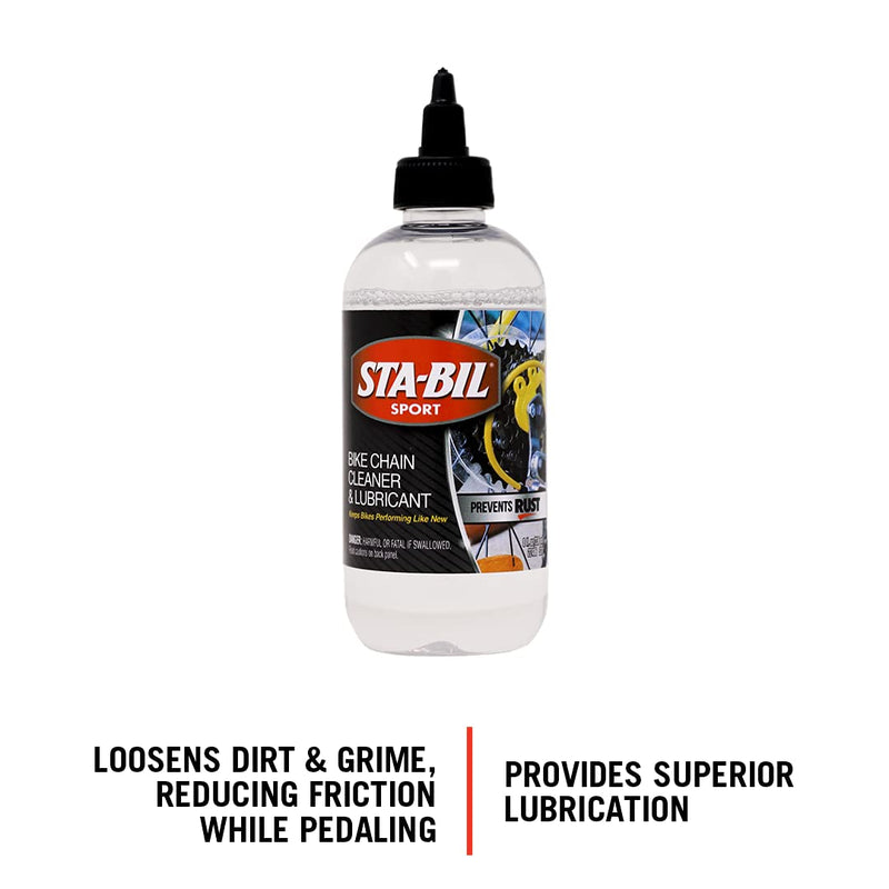 [Australia - AusPower] - STA-BIL SPORT Bike Chain Cleaner & Lubricant - Prevents Rust on Chains, Cables, and Derailleurs, Premium Lubricant, Easy to Apply, Preserves Bike Chains, 8oz (22406) 