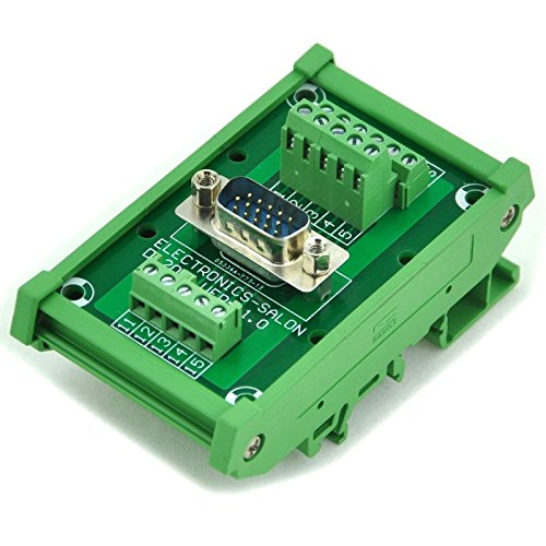 [Australia - AusPower] - Electronics-Salon D-SUB DB15HD Male DIN Rail Mount Interface Module, Breakout Board. 