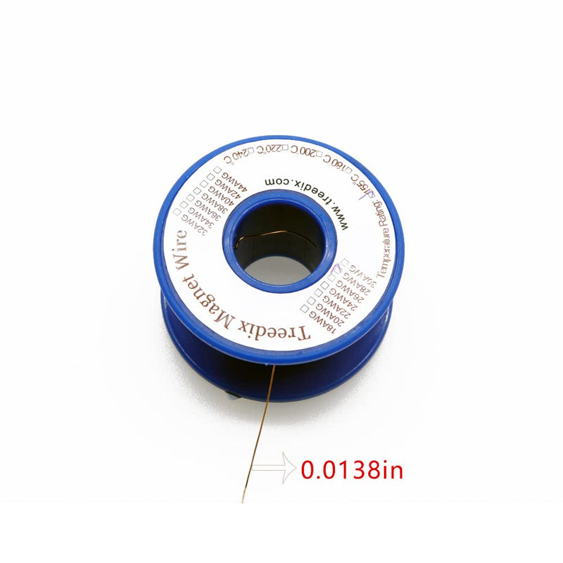 [Australia - AusPower] - Treedix 28 AWG Magnet Wire - Enameled Copper Wire - Enameled Magnet Winding Wire 0.0138" Diameter 1 Spool Coil Natural Temperature Rating 155? Widely Used for Motors?Transformers Inductors 28awg 