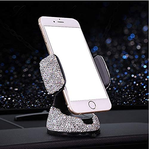 [Australia - AusPower] - Luxury Rhinestone Bling Universal Car Stand Phone Holder Air Vent Car Mount Stand Holder Compatible with iPhone X 8 Plus 7 Plus SE 6s 6 Plus 6 5s 5 4s 4 (Silver) 
