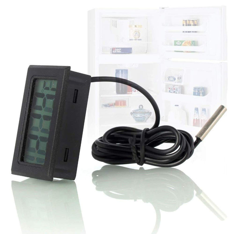 [Australia - AusPower] - Organizer 3pcs Black Digital LCD Thermometer Temperature Monitor with External Probe for Fridge Freezer Refrigerator Aquarium (Fahrenheit) 