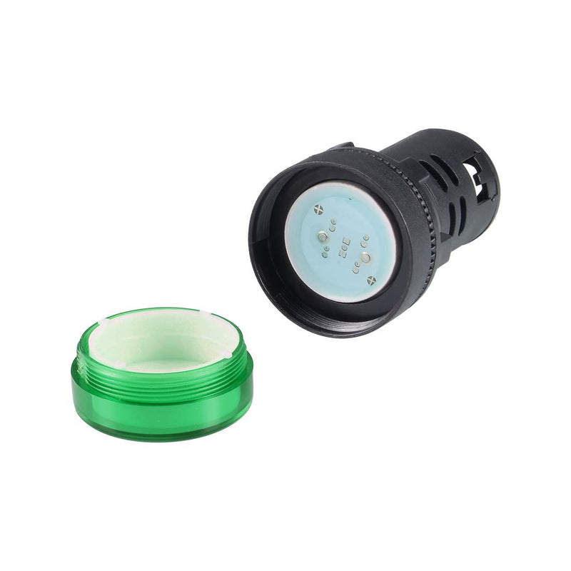 [Australia - AusPower] - uxcell 10Pcs Green Indicator Light AC/DC 24V, 22mm Panel Mount, for Electrical Control Panel, HVAC, DIY Projects 