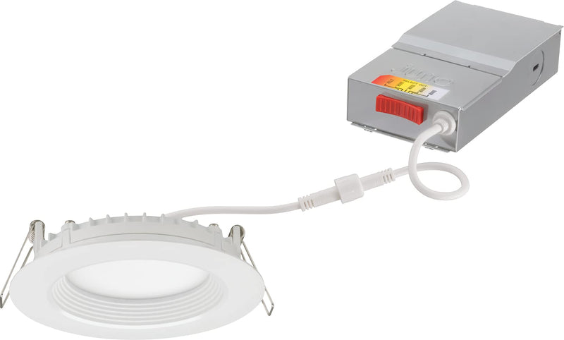 [Australia - AusPower] - Juno WF4 REG SWW5 90CRI MW M6 Round Baffle LED Downlight, 120 Volts, 2700K/3000K/3500K/4000K/5000K, Triac Dimming, 4-Inch Regressed Lens, Matte White 