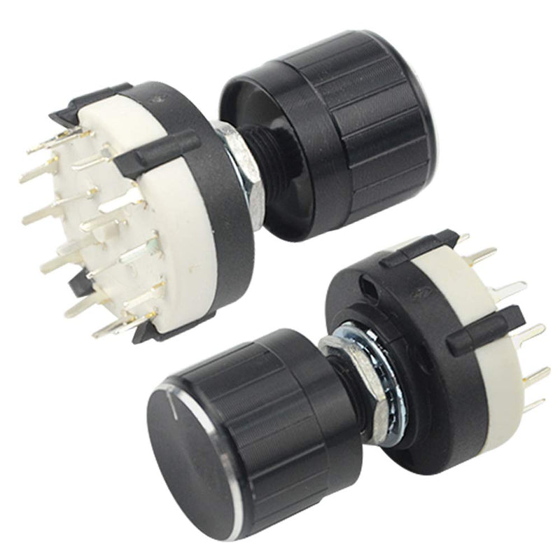 [Australia - AusPower] - WMYCONGCONG 3 PCS RS26 4P12T 4 Pole 12 Position Selectable Band Selector Rotary Switch with Knob 