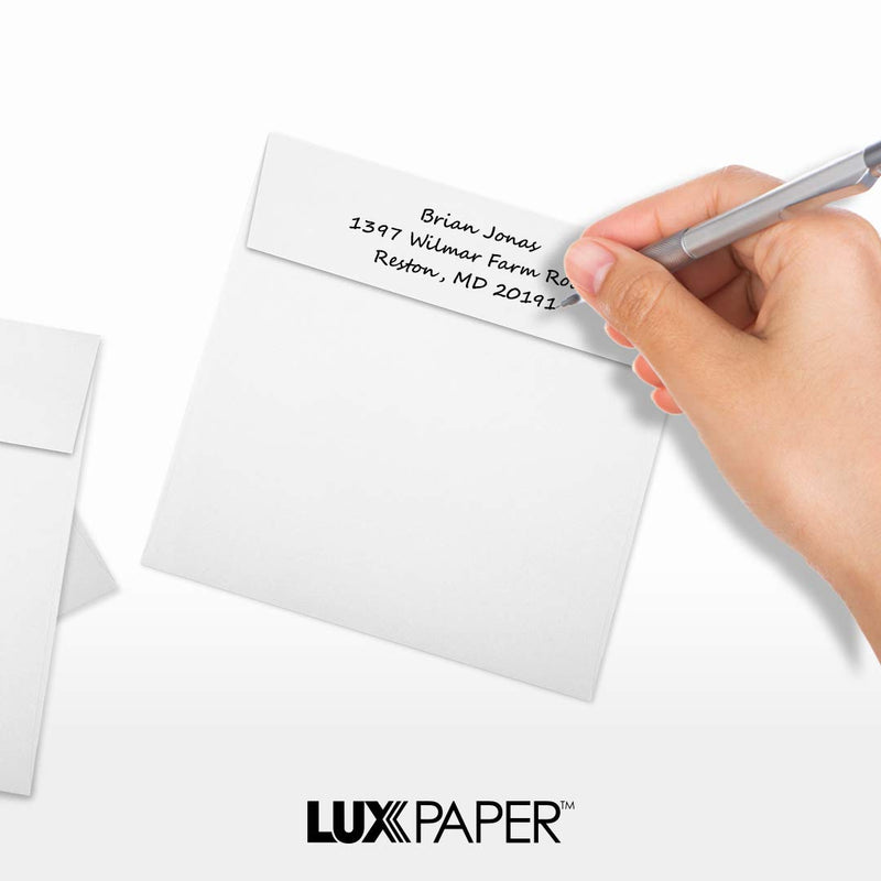 [Australia - AusPower] - LUX Paper Square Invitation Envelopes for 5 1/4 x 5 1/4 Cards in 80 lb. Bright White, Printable Envelopes for Invitations, with Peel & Press Seal, 50 Pack, Envelope Size 5 1/2 x 5 1/2 (White) 80lb. Bright White 