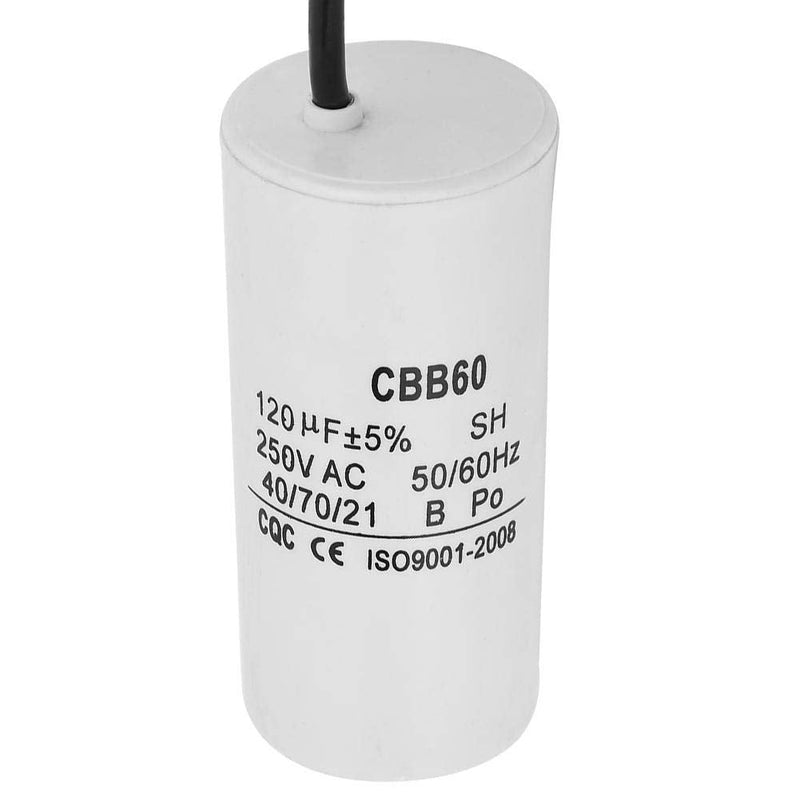 [Australia - AusPower] - Vikye CBB60 Run Capacitor 250V AC 120uF 50/60Hz with Wire Lead Run Round Capacitor for Motor Air Compressor, Air Conditioners, Compressors and Motors 