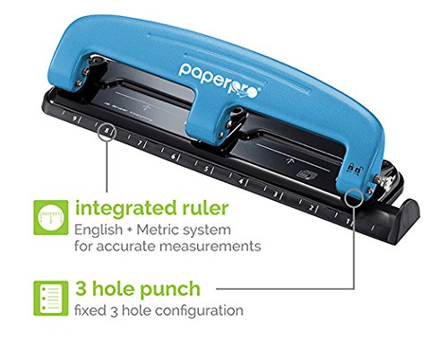 [Australia - AusPower] - PaperPro inPRESS 12 Reduced Effort 3-Hole Punch, 12 Sheets, Blue (2103) 