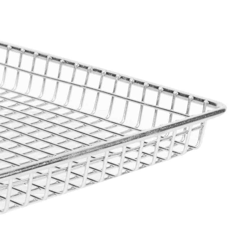 [Australia - AusPower] - G.E.T. Enterprises Stainless Steel Metal Rectangular Wire Serving Tray Stainless Steel Wire Baskets Collection 4-83599 (Pack of 1) 