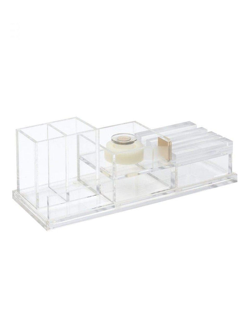 [Australia - AusPower] - russell+hazel Acrylic Bloc Tape Dispenser, Clear, 4” x 4” x 1.5”, Gold, (32025) 